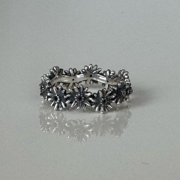 NWOT Dusky Daisy Chain Ring Smoky Quartz Sterling Silver